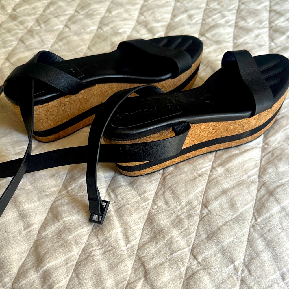 See By Chloe Black and Tan Platform Sandals